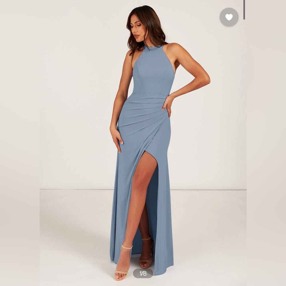 Galicia Azazie Dusty Blue Gown